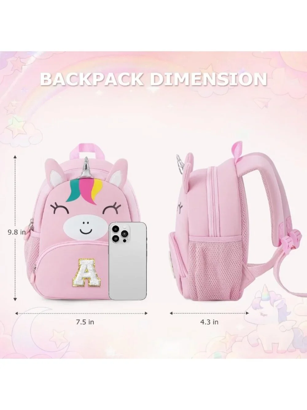 Personalized Unicorn Backpack for Toddler Girls | Birthday Gift for Ages 2-5